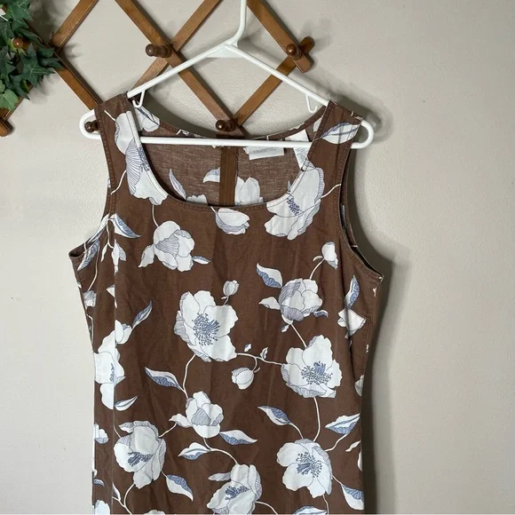Vintage brown floral shift dress - Picture 3 of 7
